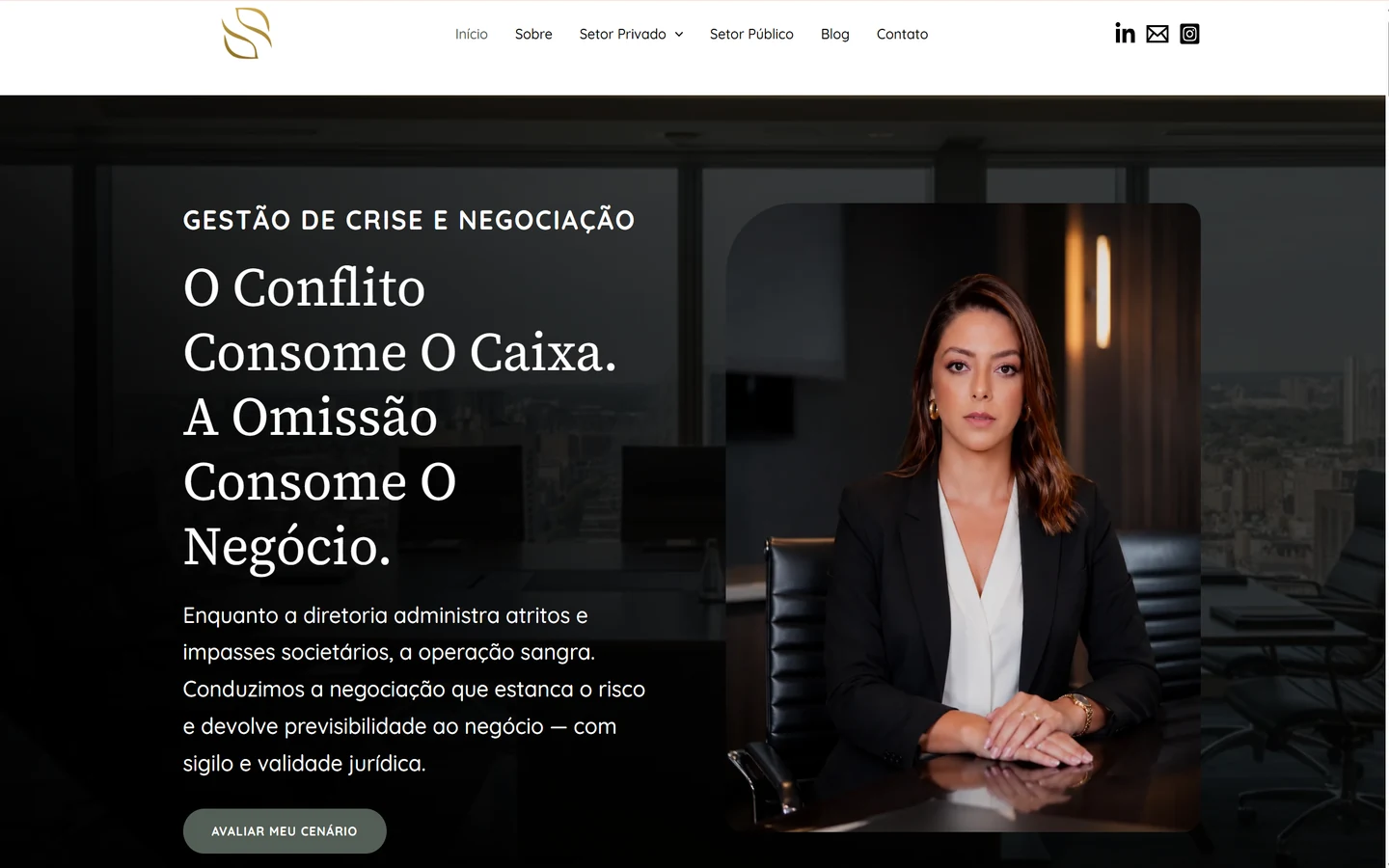 Página inicial do site de Renata Santoro